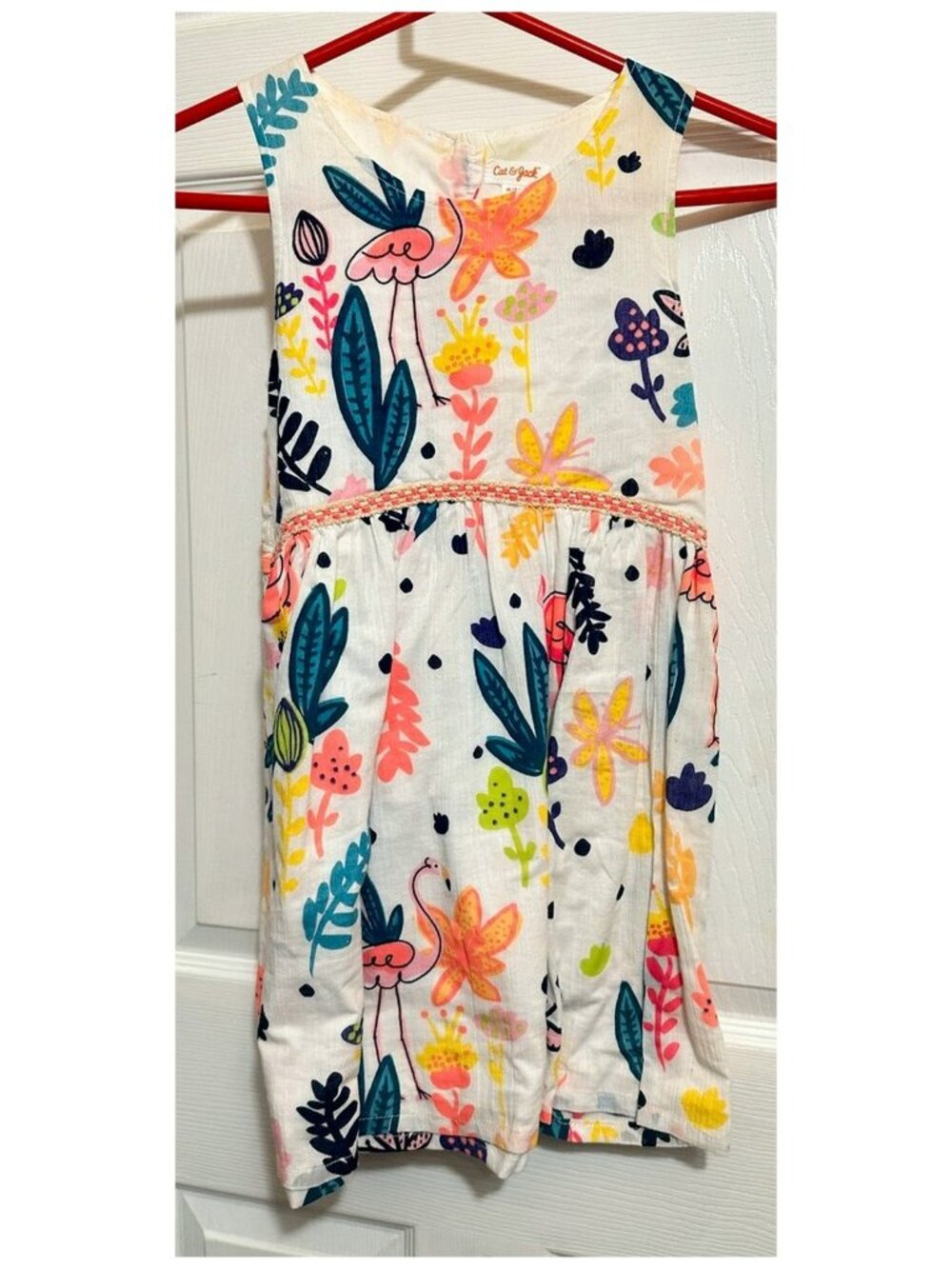 Cat & Jack Girl's Dress Flowered Pattern Sleeveless Size M (7/8)